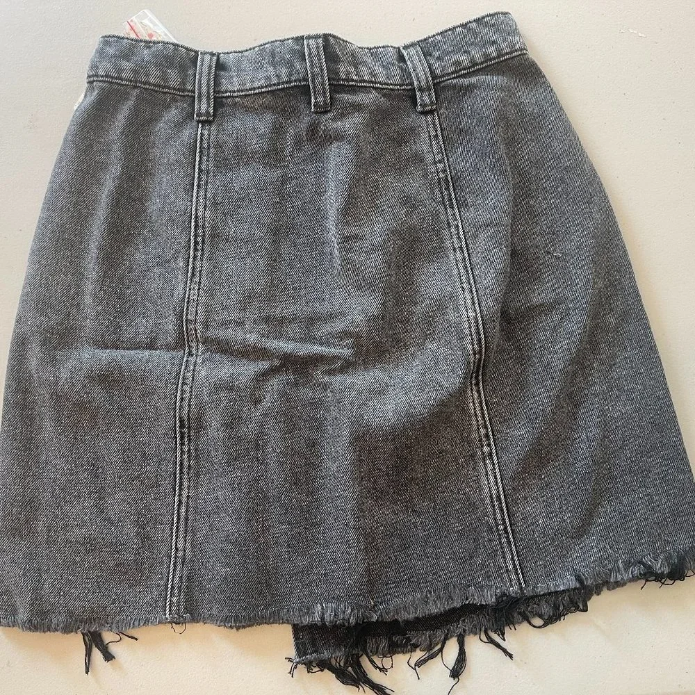 Free People Women's Parker Wrap Denim Miniskirt | Size 25 - Black - Picture 4 of 4
